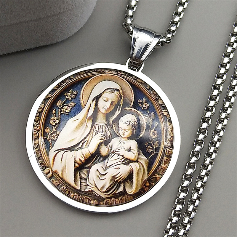 Bar Cart Gold - Virgin Mary Hold Baby Jesus Glass