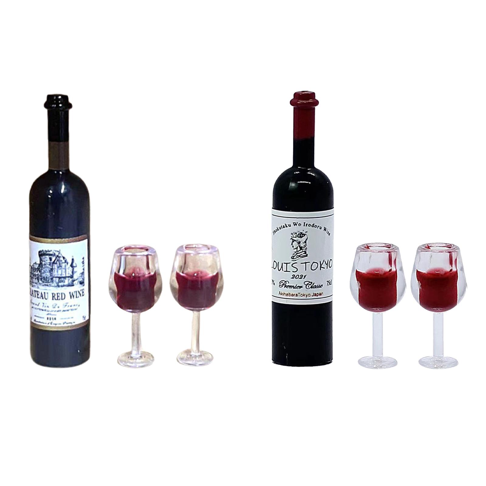 Home Bar Shelf - 1/12 Scale Dollhouse Wine Bottle Cups