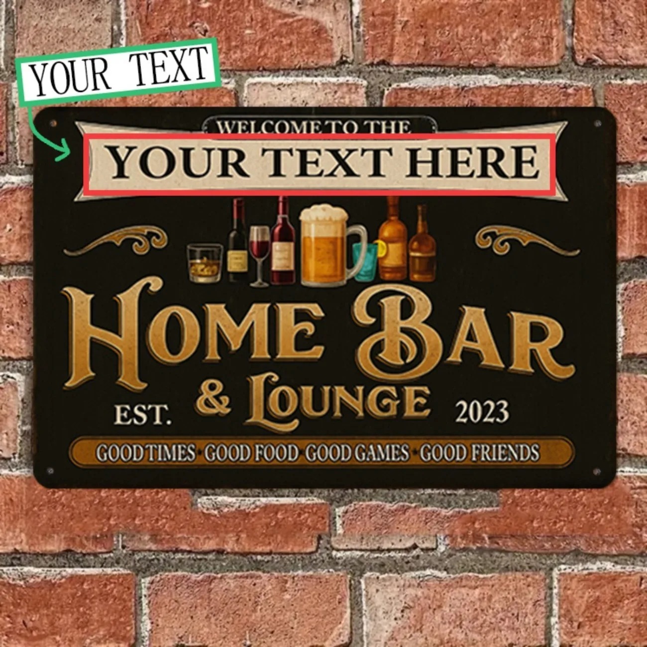 Custom Text Vintage Home Bar & - Home Bar Signs ulasan dan harga