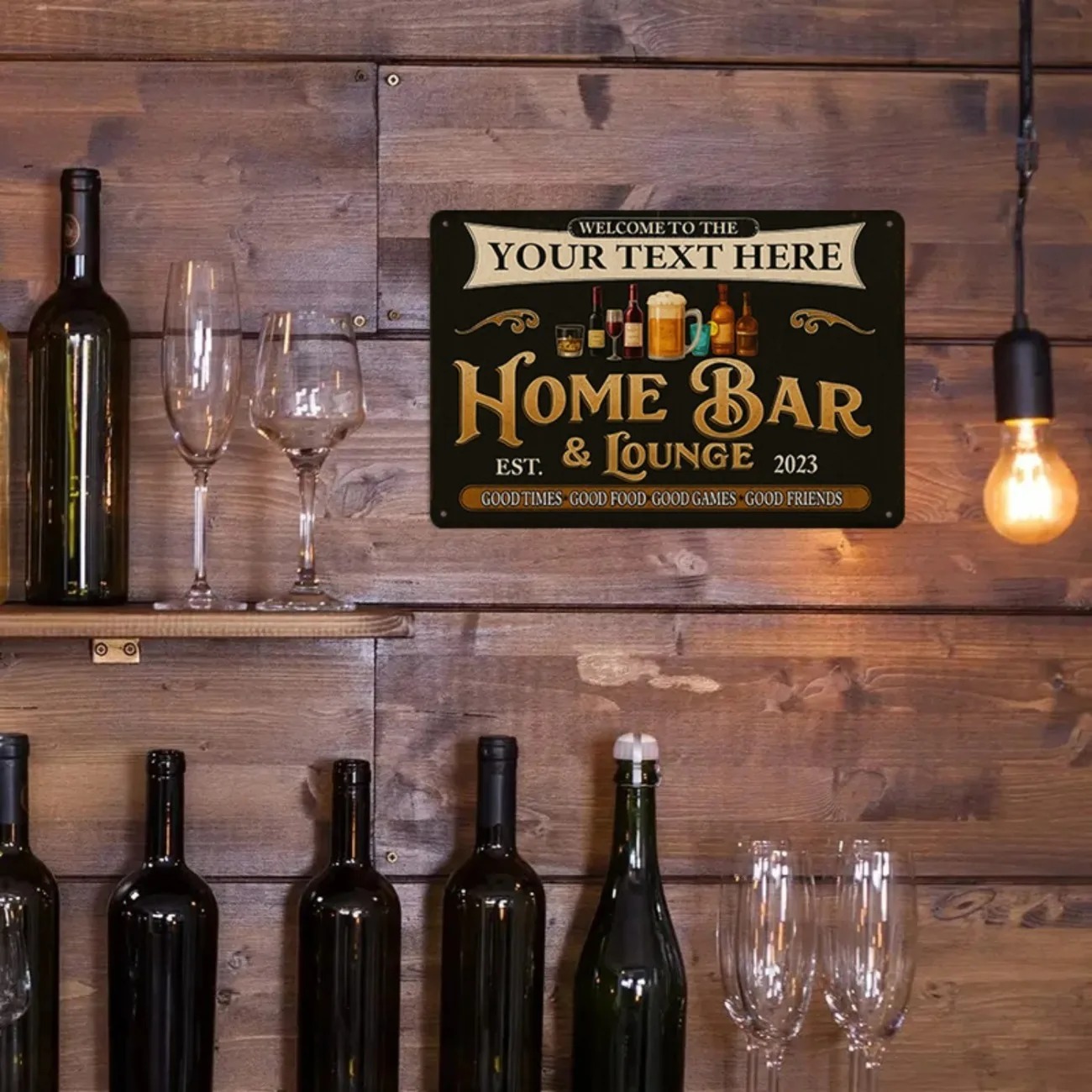 Custom Text Vintage Home Bar & - Home Bar Signs ulasan dan harga