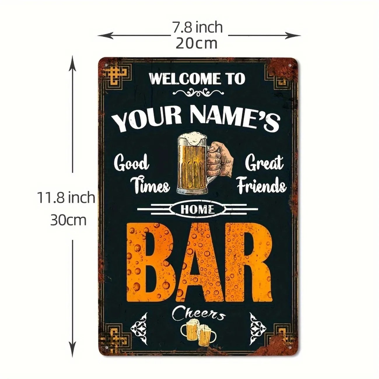 1pc Customizable Vintage Metal - Home Bar Signs ulasan dan harga