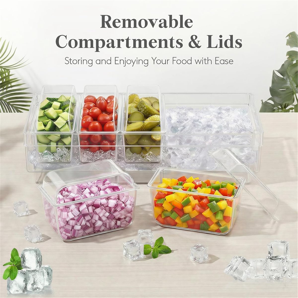 Chilled Condiment Containers,T - Garnish Tray Set ulasan dan harga