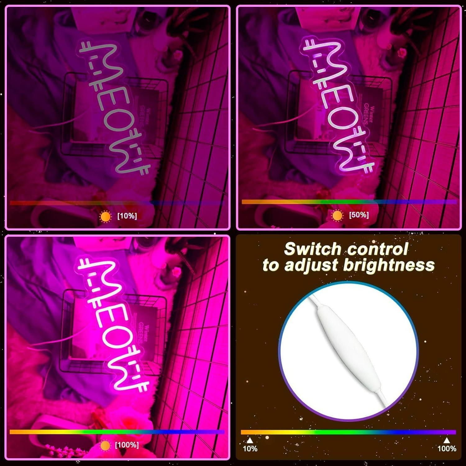 Meow Neon Sign Cat USB Powered - Home Bar Signs ulasan dan harga