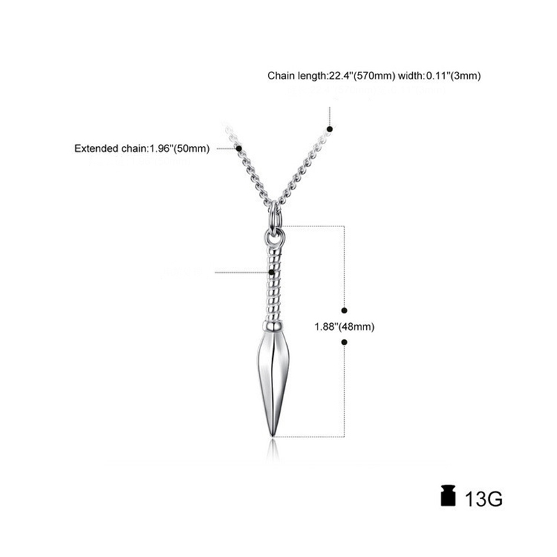 Spear Pendant Necklace For Men - Bar Cart Gold ulasan dan harga